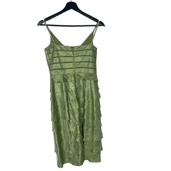 Adrianna Papell Green Tiered Knee Length Formal Dress Bolero Jacket Set 6 - Picture 4 of 10